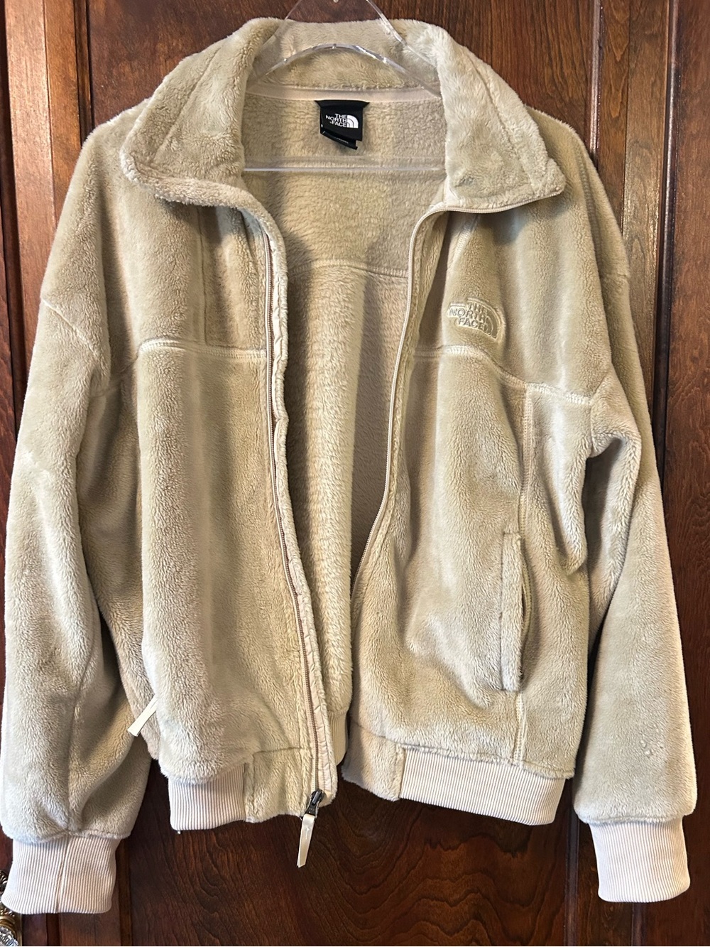 The North Face Osito Lux Soft beige Fleece Zip-Up Jacket